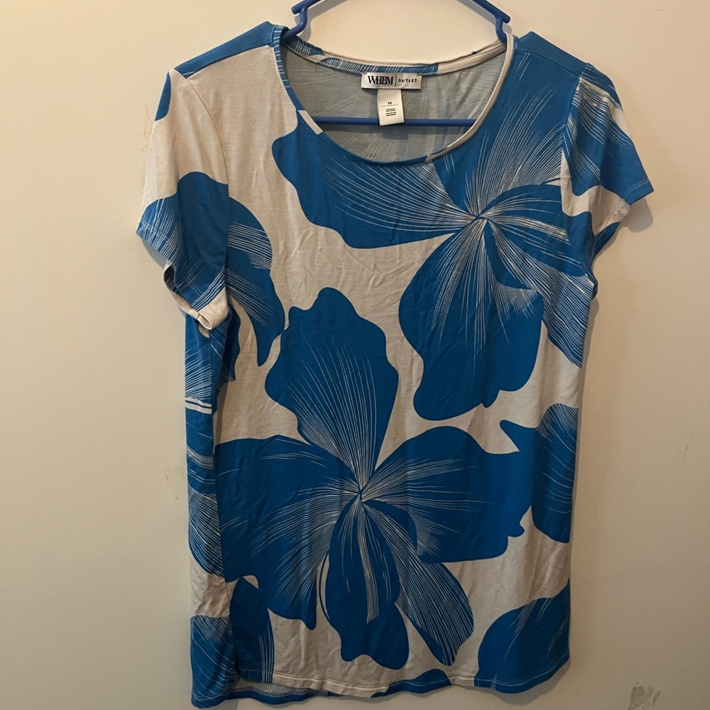 WHBM Blue and White Top